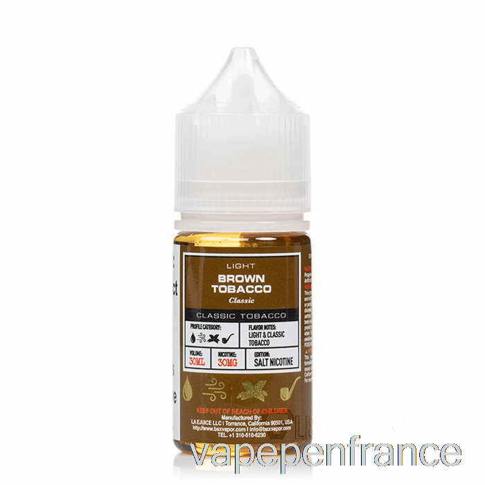 Tabac Brun - Série Sel Bsx - Stylo Vape 30 Ml 30 Mg